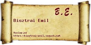 Bisztrai Emil névjegykártya